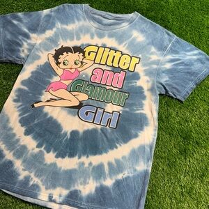 Vintage Y2K Betty Boop Glitter and Glamour Girl Tie Dye T-shirt